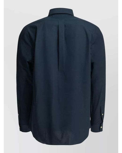 Polo Ralph Lauren Blue Custom Fit Shirt Logo Button Down Collar for men