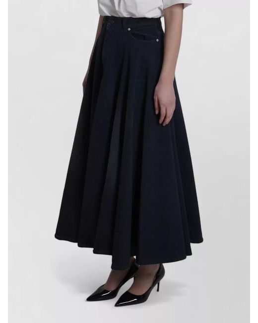 Balenciaga Blue Godet Maxi Skirt
