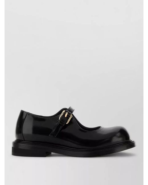 Moschino Black Olivia Leather Ballerinas Glossy Finish Design