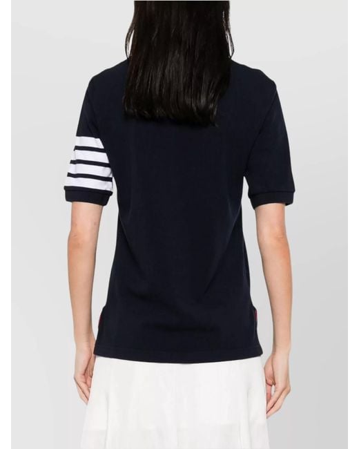 Thom Browne Blue 4Bar Cotton Polo Shirt