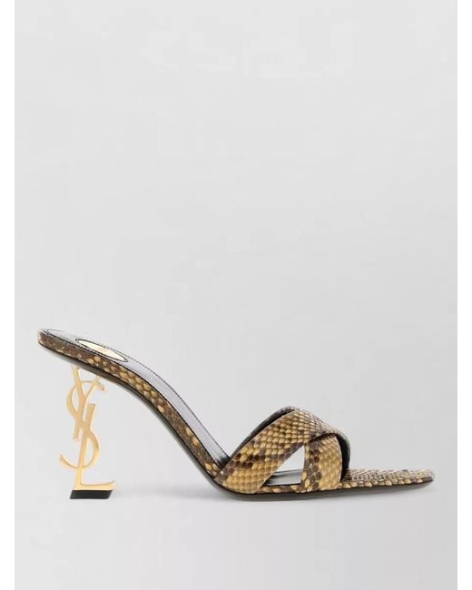 Saint Laurent Metallic Leather Opyum 85 Mules