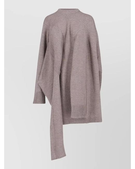 Niccolò Pasqualetti Multicolor Knit Sweater Asymmetric Long Line Ribbed Cuffs Hem