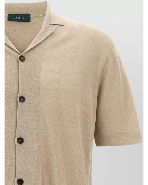 Zanone Natural Linen Short Sleeve Summer Shirt Lightweight for men