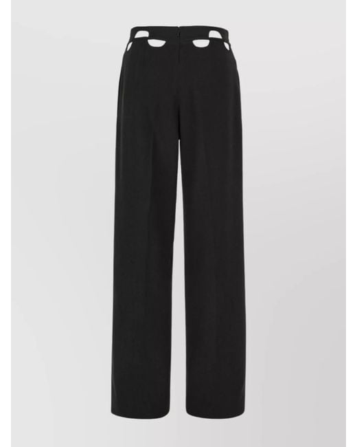 Dion Lee Black Cutout High-Rise Wide-Leg Trousers