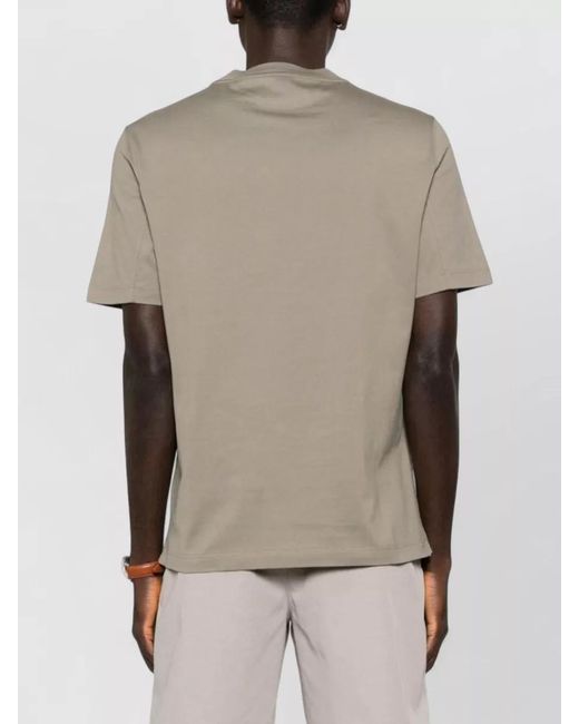 Brunello Cucinelli Natural Cotton Logo-Embroidered Crew-Neck T-Shirt for men