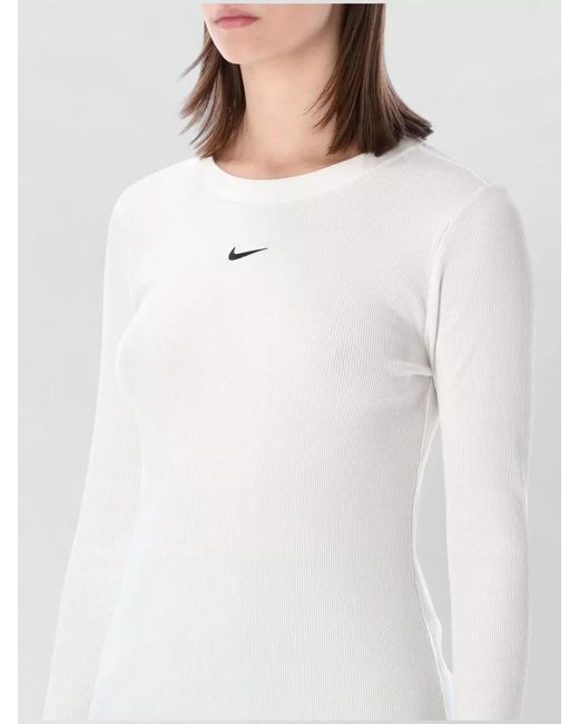 Nike White Ribbed Cotton Slim-Fit Long-Sleeve T-Shirt