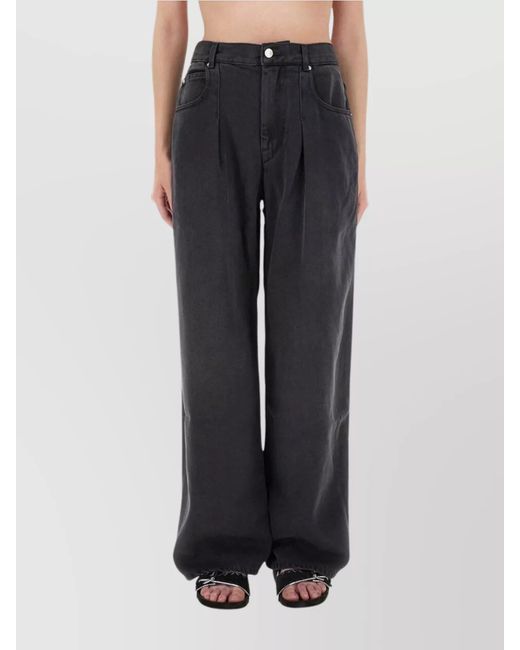 Isabel Marant Blue Wide-Leg Trousers With Pockets And Belt Loops