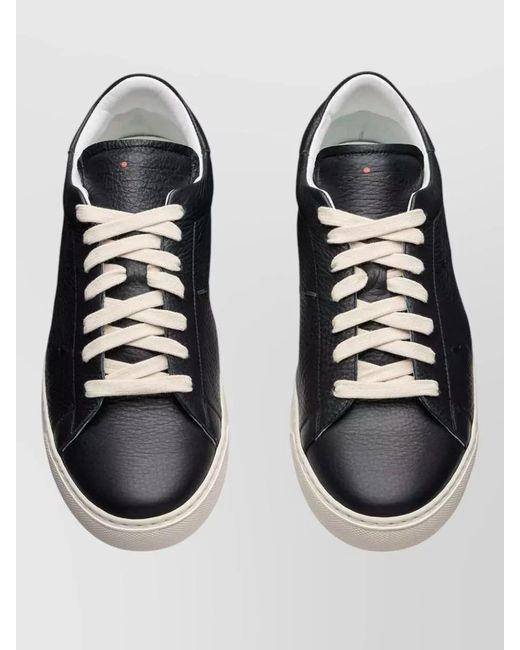 Kiton Black Deerskin Sneakers Low Top Leather Sole for men