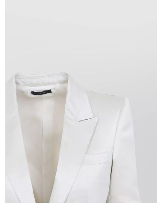 Tom Ford White Silk Single-Breasted Blazer