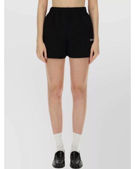 ROTATE BIRGER CHRISTENSEN Black High-Rise Knee-Length Shorts