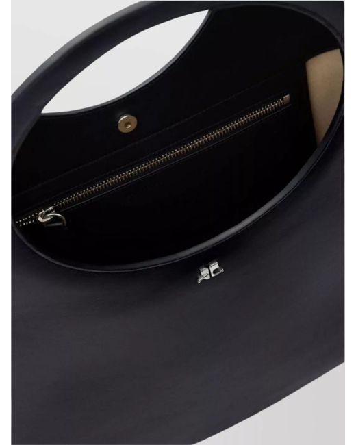 Courreges Black Très Large Leather Tote Bag