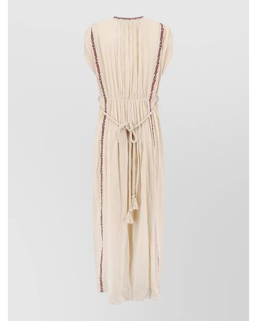 Isabel Marant White Embroidered Sleeveless Maxi Dress