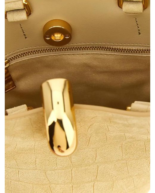Jacquemus Metallic Le Petit Bambola Crocodile Texture Top Handle
