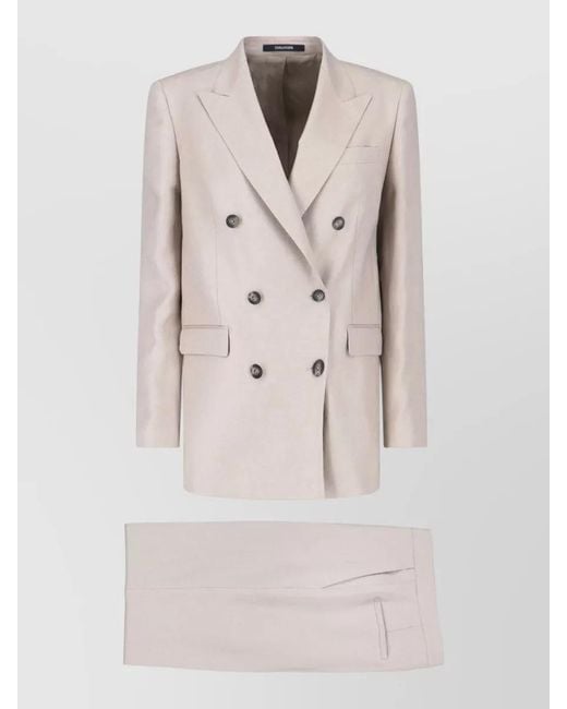Tagliatore Natural Suit Double Breasted Button Detail Tailoring
