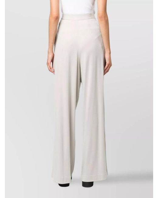 Fabiana Filippi White Wool High-Rise Pleated Wide-Leg Trousers