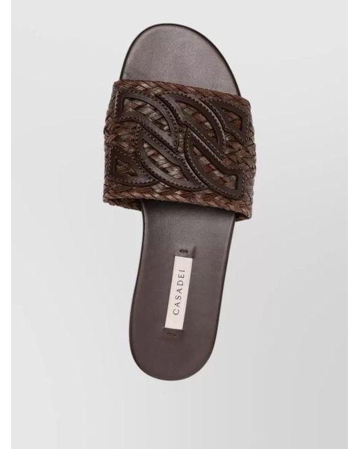 Casadei Multicolor Flat Sandals Open Toe Woven Straps