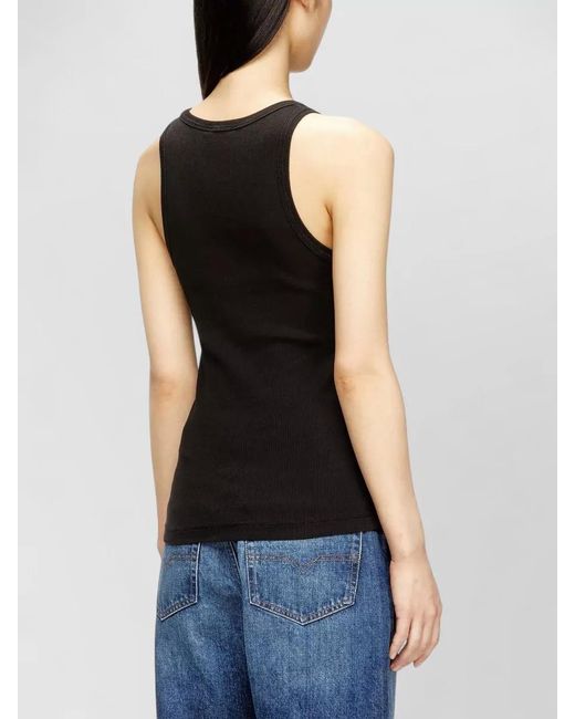 DIESEL Black Ribbed Slim-Fit Sleeveless Tank Top