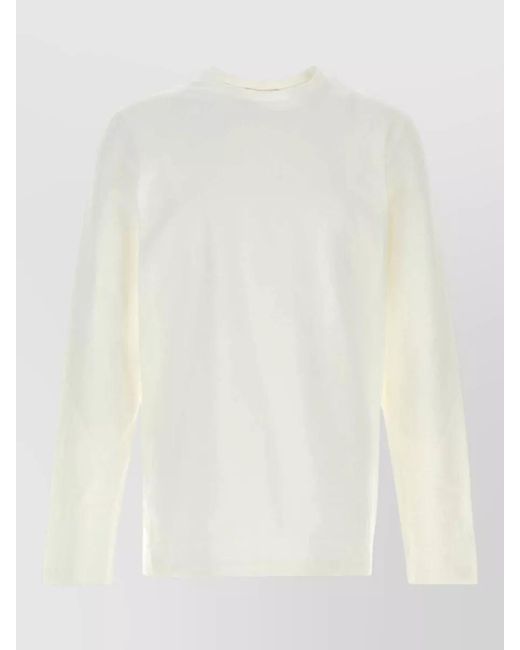 The Row White Leon Cotton Crew Neck Long Sleeves for men