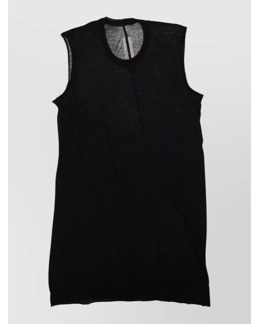 Rick Owens Black Casual Sleeveless Round Neck Lightweight Shirt for men