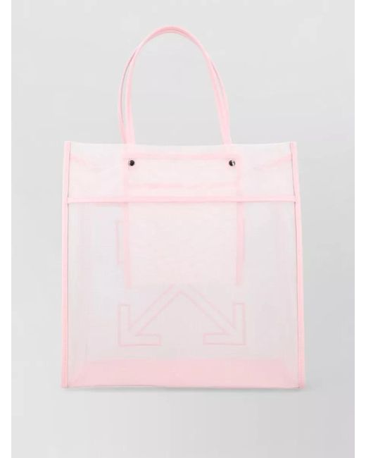 Off-White c/o Virgil Abloh Pink Transparent Tote Bag Featuring Dual Top Handles