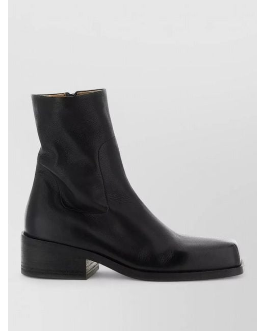 Marsèll Black Cassello Ankle Boots Block Heel Square Toe for men