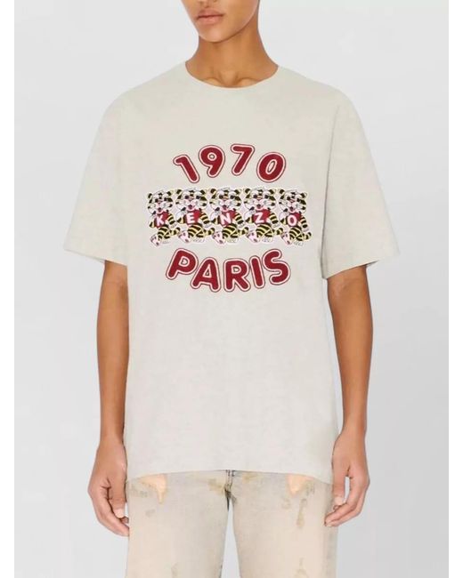 KENZO White Embroidered Loose T-Shirt