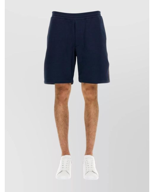 McQueen Blue Cotton Chino Shorts for men