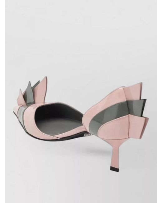 Prada Multicolor Pumps Cut Out Design Pointed Toe Sculptural Heel