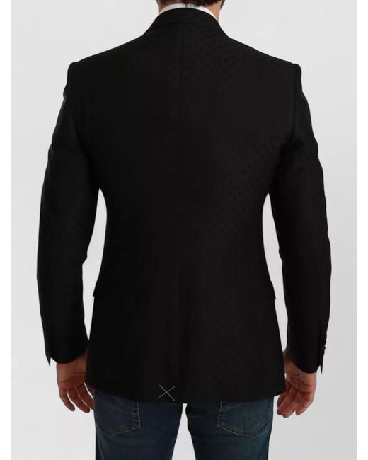 Dolce & Gabbana Black Virgin Wool Slim-Fit Blazer for men