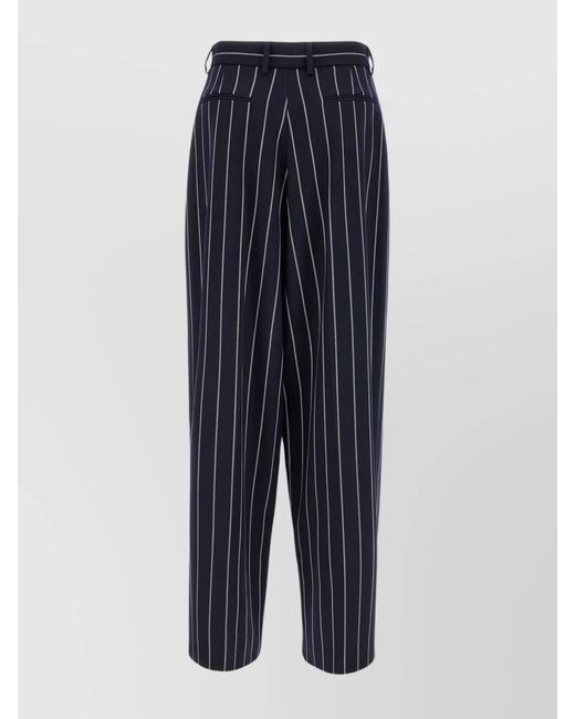 GIUSEPPE DI MORABITO Blue Striped High-Rise Trousers