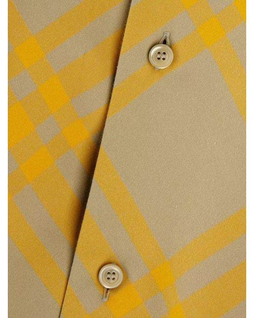 Burberry Yellow Check Cotton Shirt