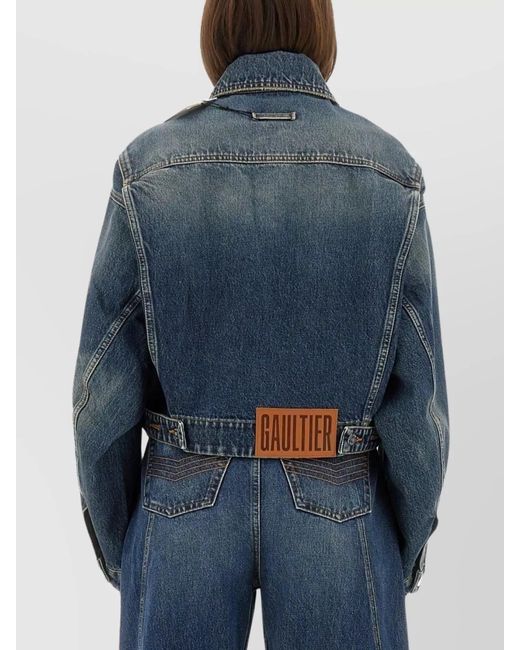 Jean Paul Gaultier Blue Denim Oversized Cropped Jacket