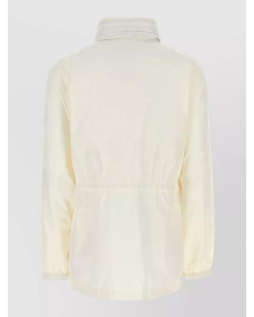 Burberry Natural Nylon Jacket High Collar Lightweight Design