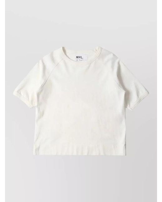 Margaret Howell Natural Raglan Crew Neck Plain Short Sleeve T-Shirt