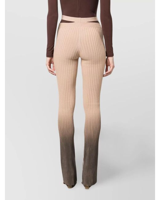 ANDREADAMO White High-Rise Ribbed Flared Trousers