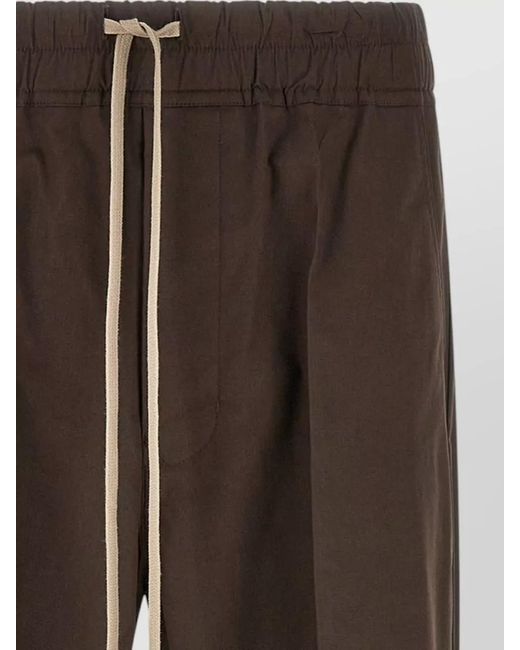 Rick Owens Brown Cotton Drawstring Track Pants for men