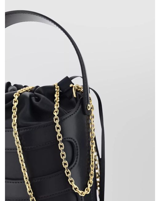 McQueen Black Mini Leather Bucket Bag