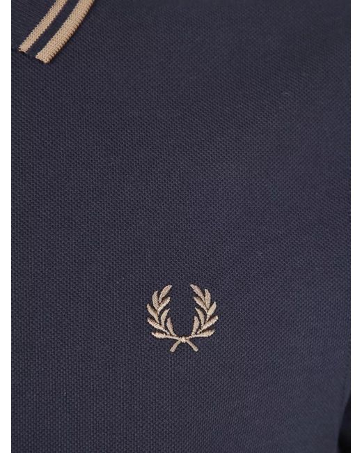 Fred Perry Blue Cotton Polo Shirt for men