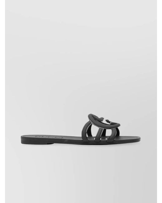 Gucci Metallic Rubber Slide Sandals