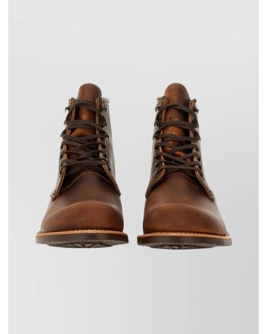 Red Wing Brown Leather Lace-Up Boots for men
