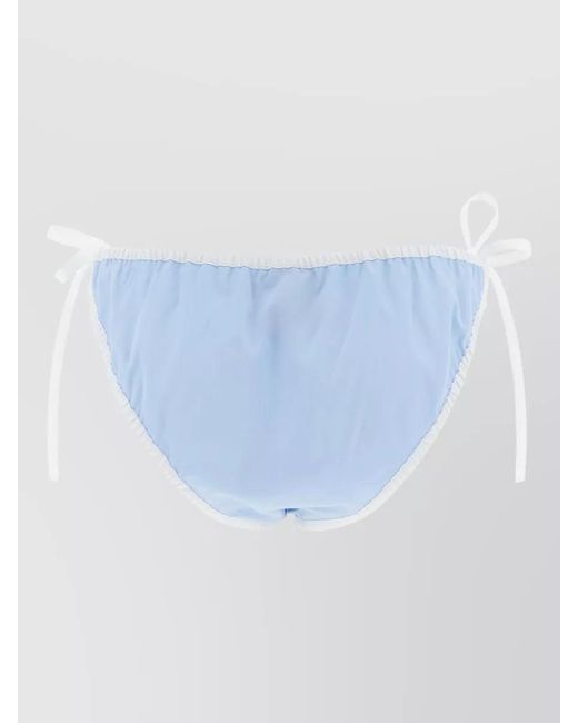 Miu Miu Blue Cotton Poplin Bikini Briefs Contrast Piping