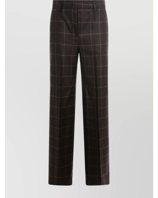 Incotex Black Checkered Straight Leg Trousers And Pockets