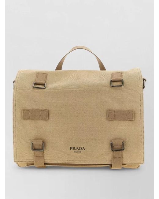 Prada Natural Canvas Shoulder Bag for men