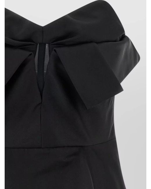 McQueen Black Strapless Bustier Top Bow Peplum Design