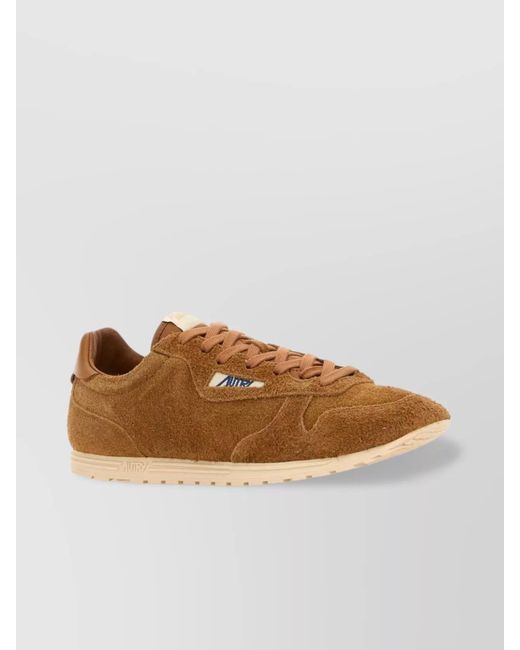 Autry Brown Suede Low-Top Sneakers for men