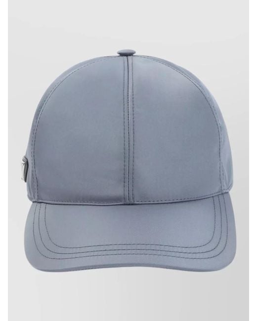 Prada Blue Logo Tech Fabric Baseball Hat Curved Brim for men