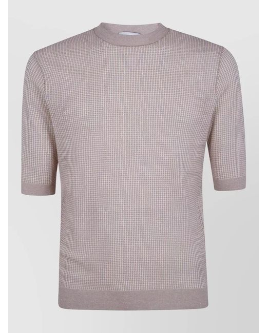 Ballantyne Gray Riso Stitch Crew Neck Knit Top for men