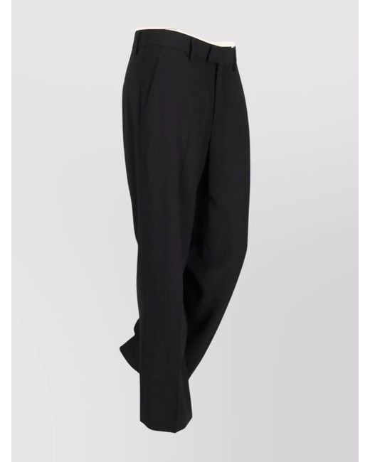 Ann Demeulemeester Black Slim-Fit Cropped Tailored Trousers