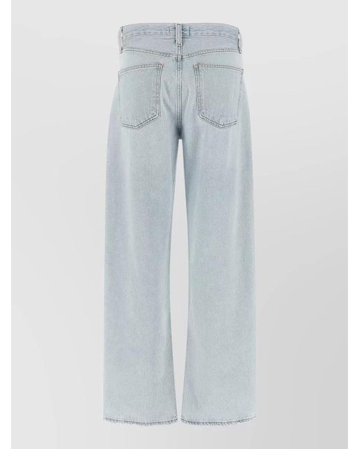 Agolde Blue Arc Wide Leg Five Pocket Jeans