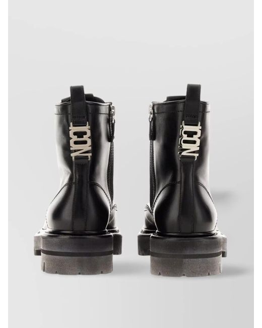 DSquared² Black Leather Ankle Boots